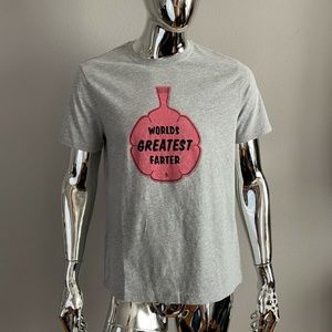 New An Original Penguin "Worlds Greatest Farter" Gray Graphic T Shirt Size M